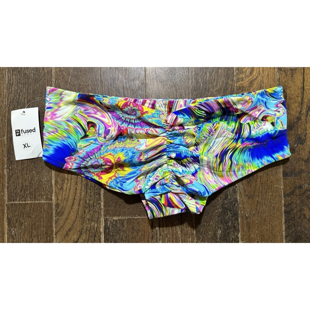 Fused Hawaii Bikini Bottom Size XL Swimwear Tie-Dyed Kona Multicolor NWT